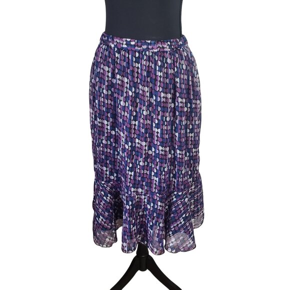 Vintage Y2K Anthony Richards Midi Skirt Size 14 Polka Dot Ruffle Summer Party - Picture 1 of 9